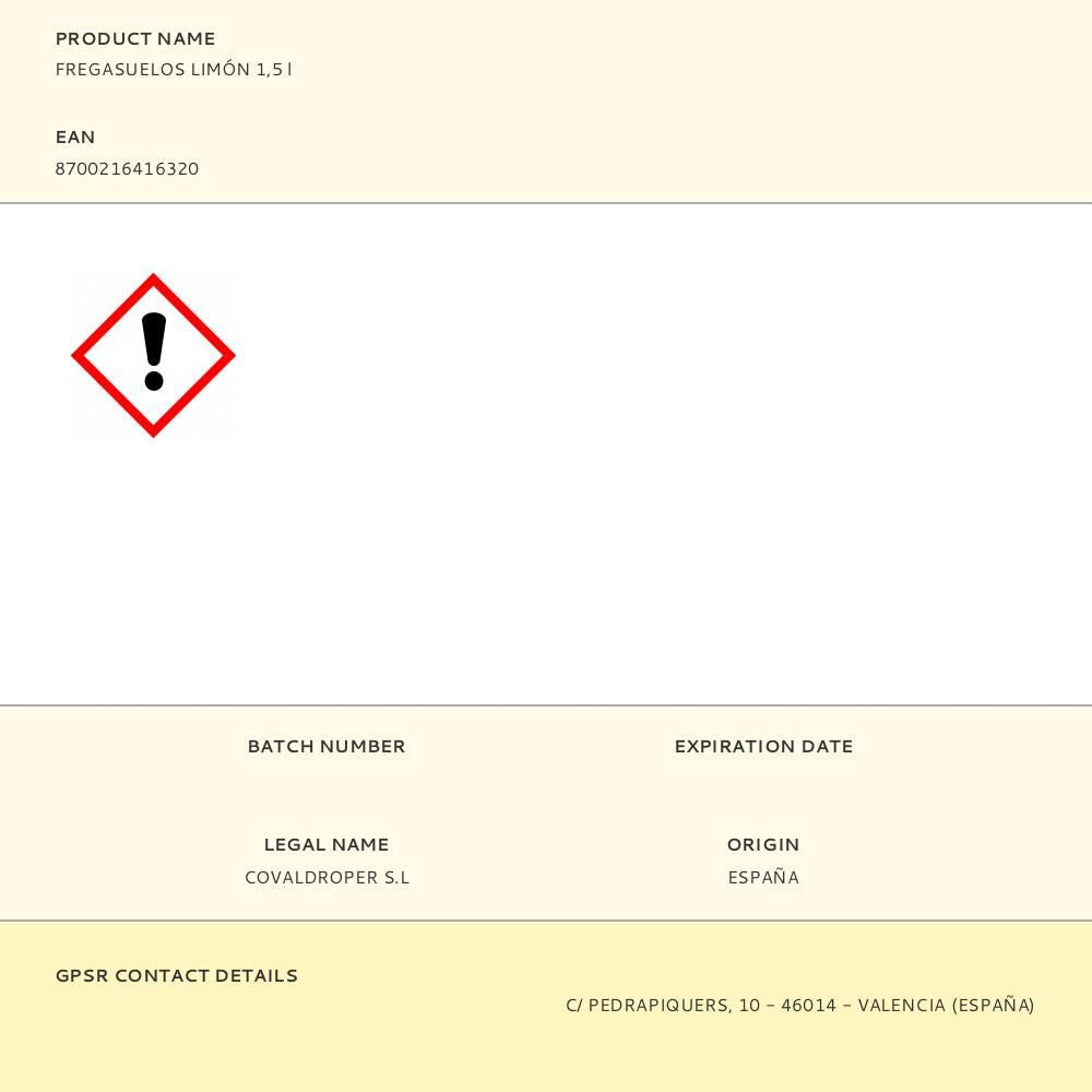 Fregasuelos limón 1,5 l