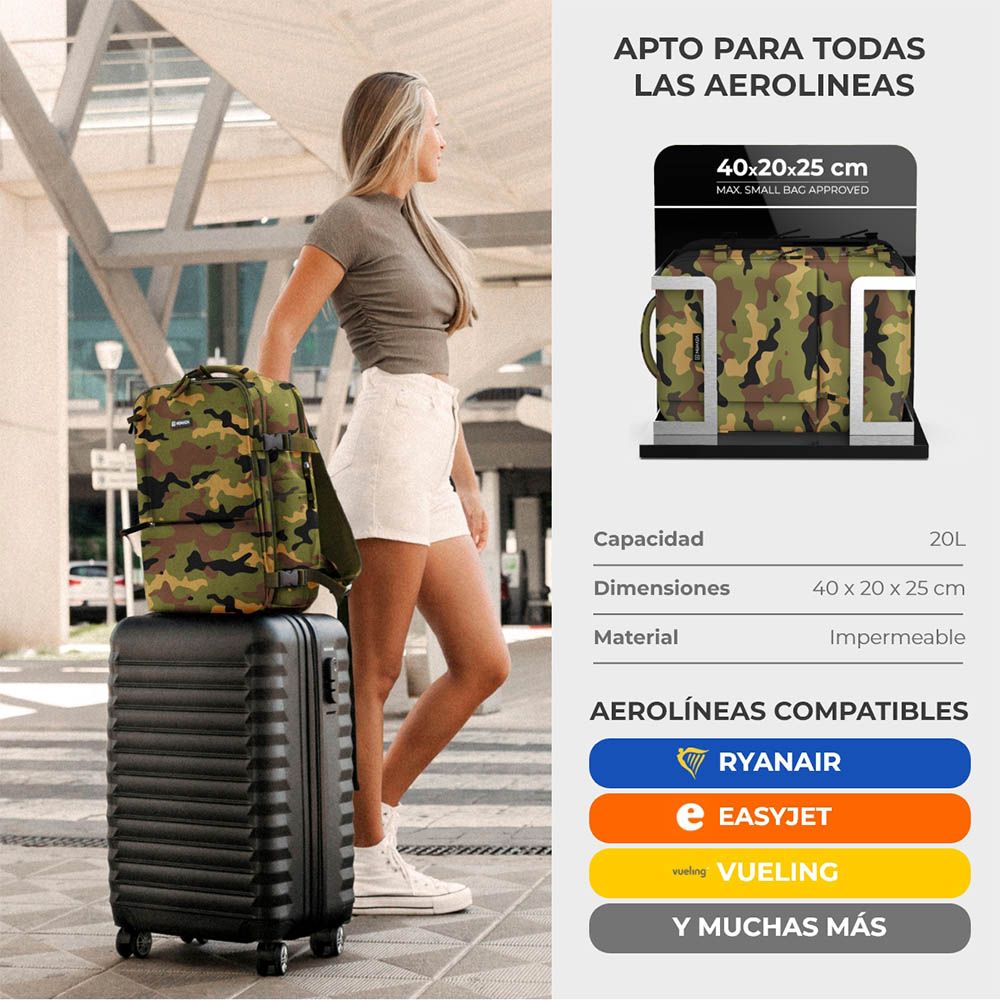Mochila de 20 l explorer backpack b40 40 x 25 x 20 cm. estampado camuflaje