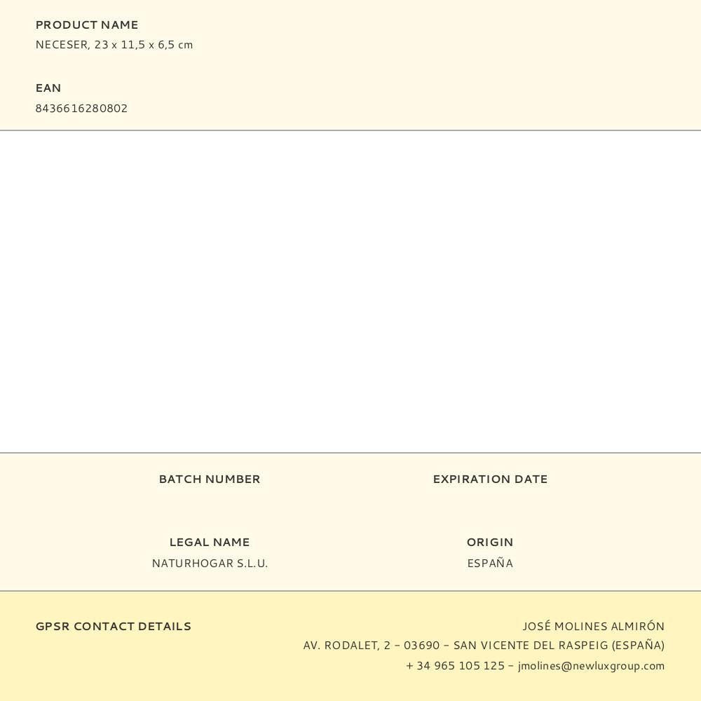 Neceser, 23 x 11,5 x 6,5 cm