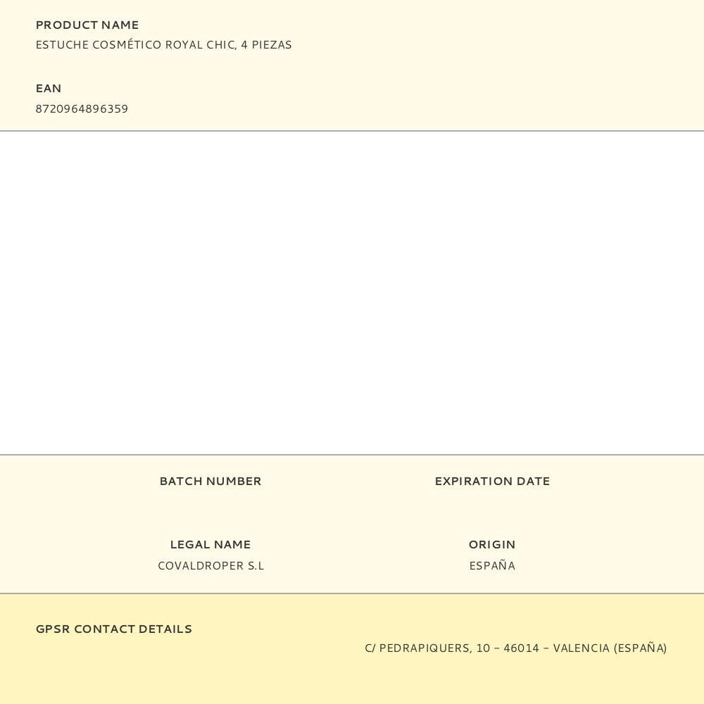 Estuche cosmético royal chic, 4 piezas