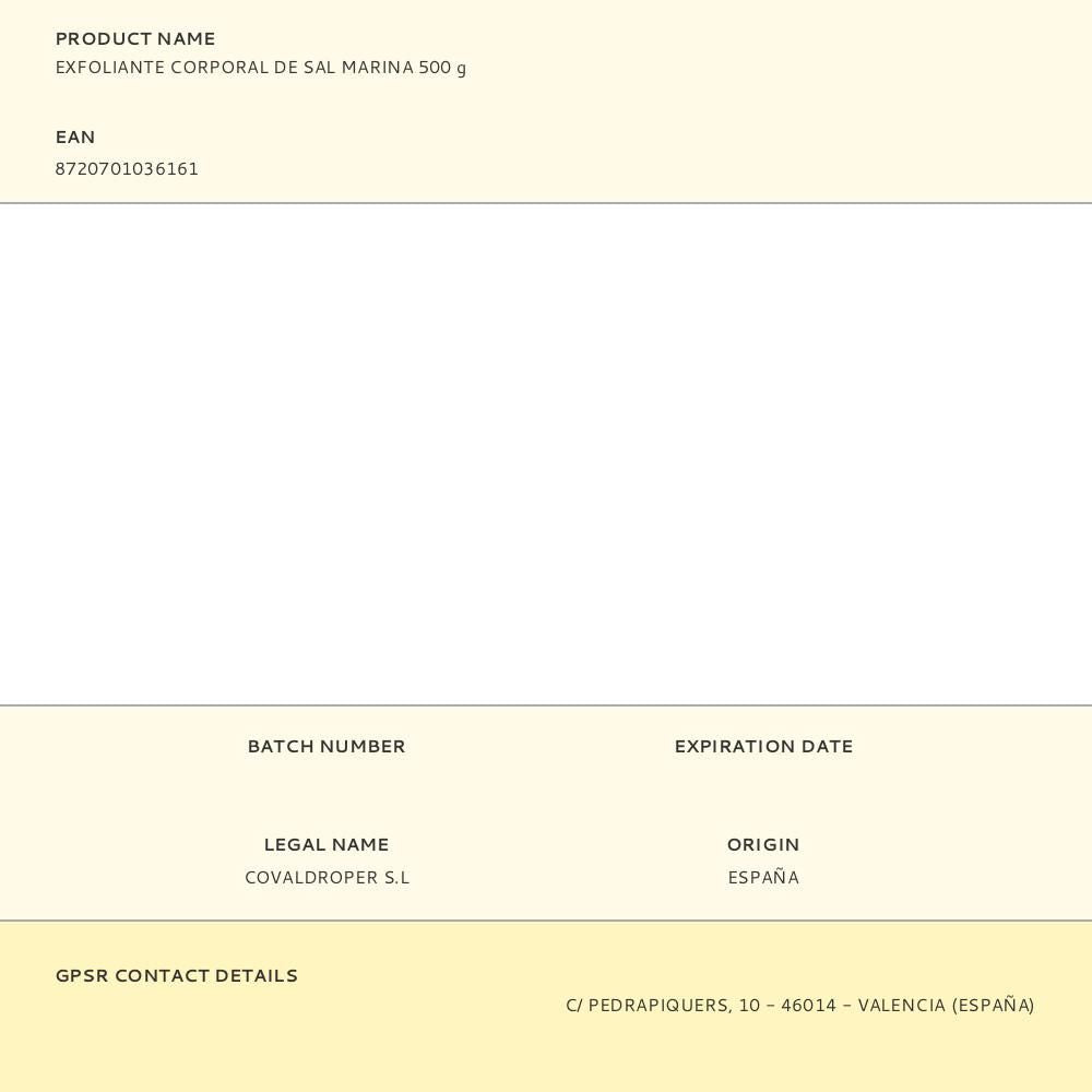 Exfoliante corporal de sal marina 500 g