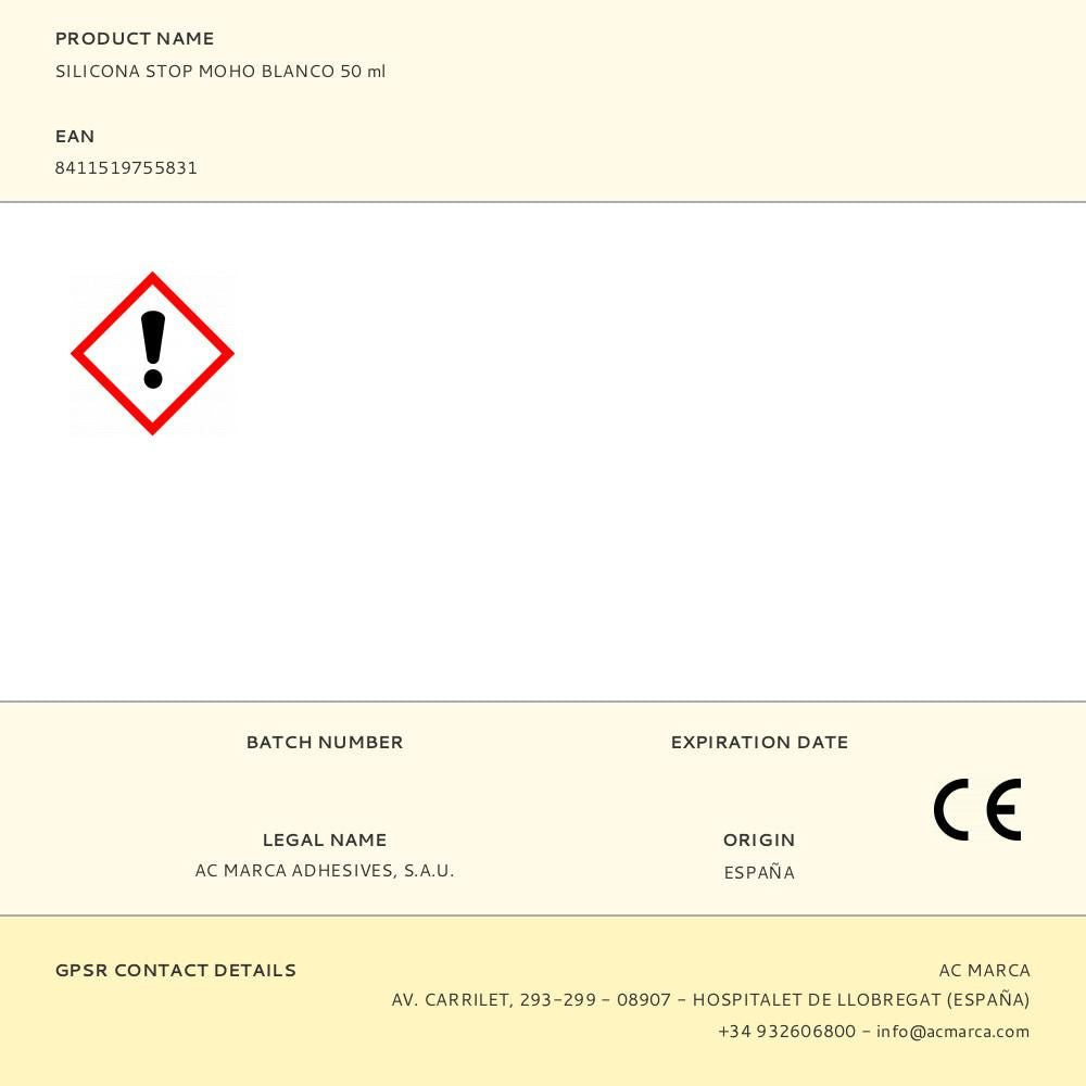 Silicona stop moho x5 blanco 50 ml