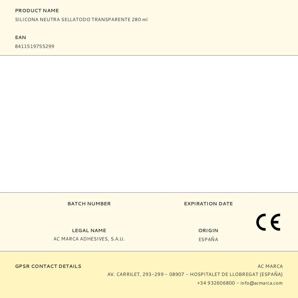 Silicona neutra sellatodo transparente 280 ml