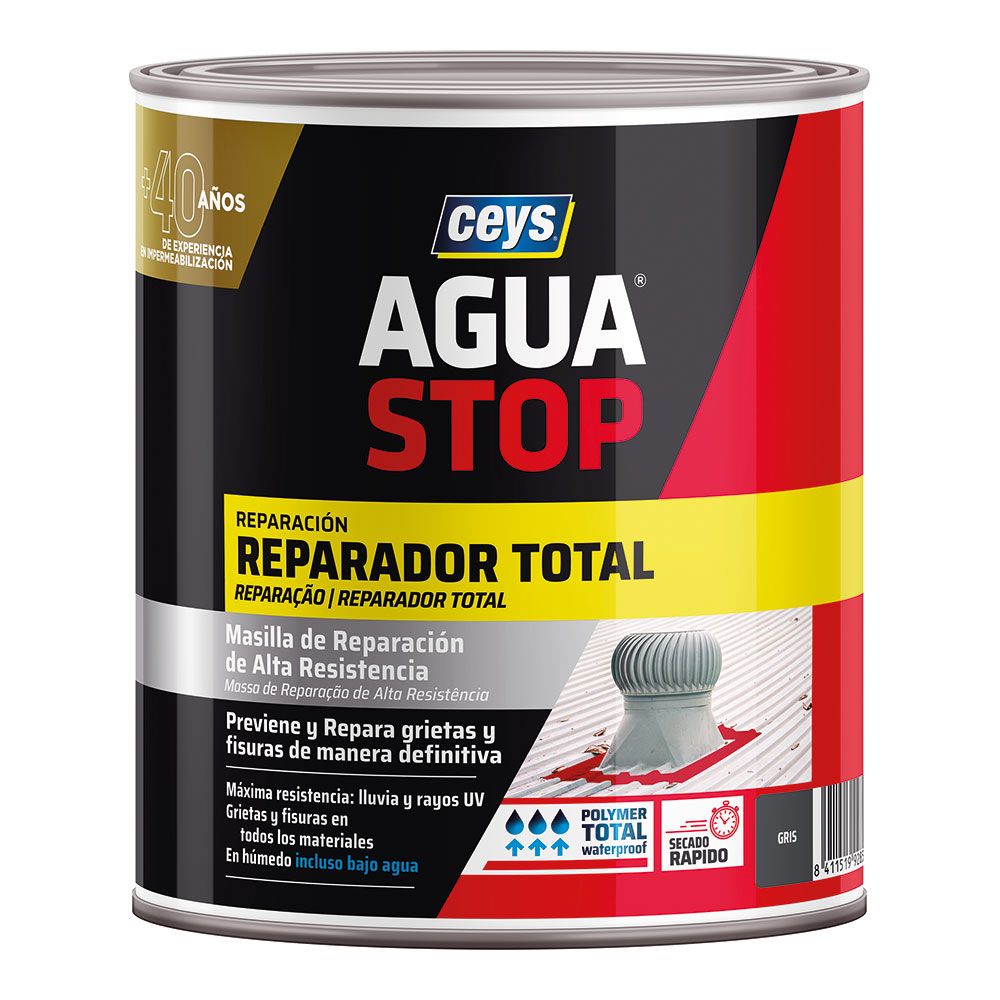 Masilla agua stop reparador total gris 1 kg