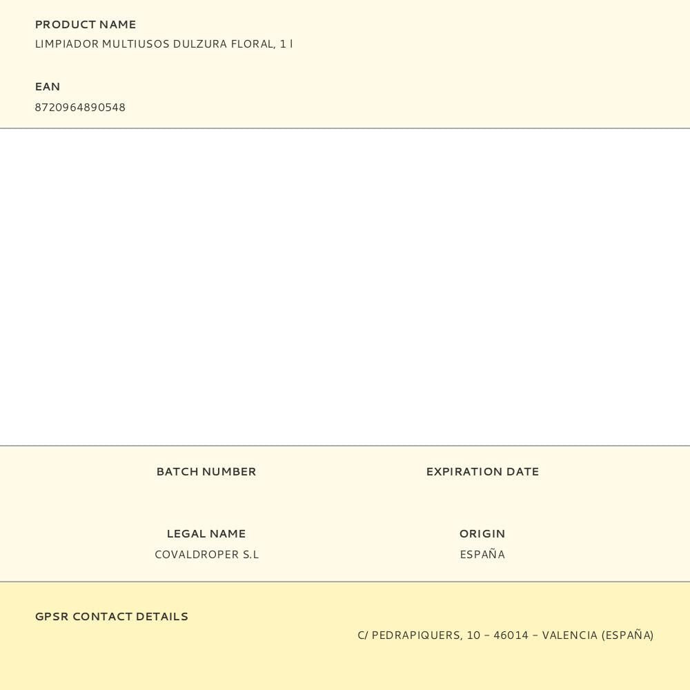 Limpiador multiusos dulzura floral, 1 l