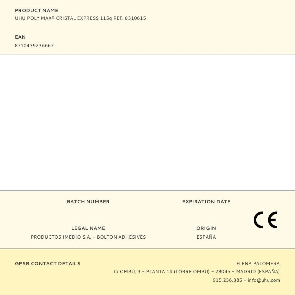 Adhesivo express para cristal 115 g