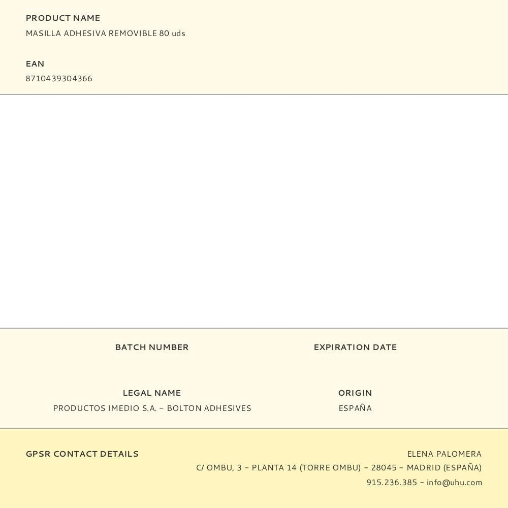 Masilla adhesiva removible 80 uds