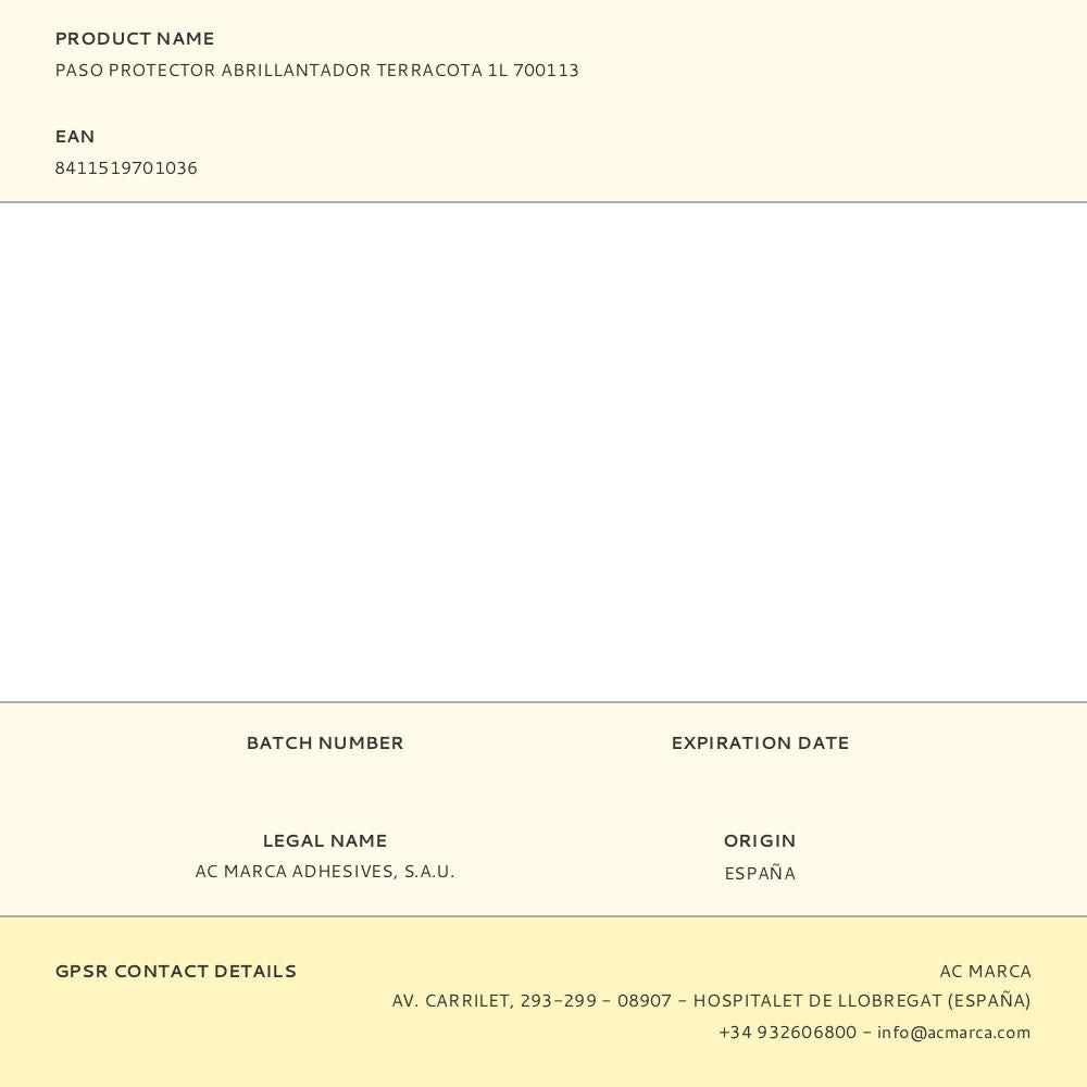 Paso protector abrillantador terracota 1l 700113