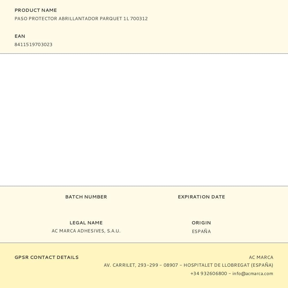 Paso protector abrillantador parquet 1l 700312