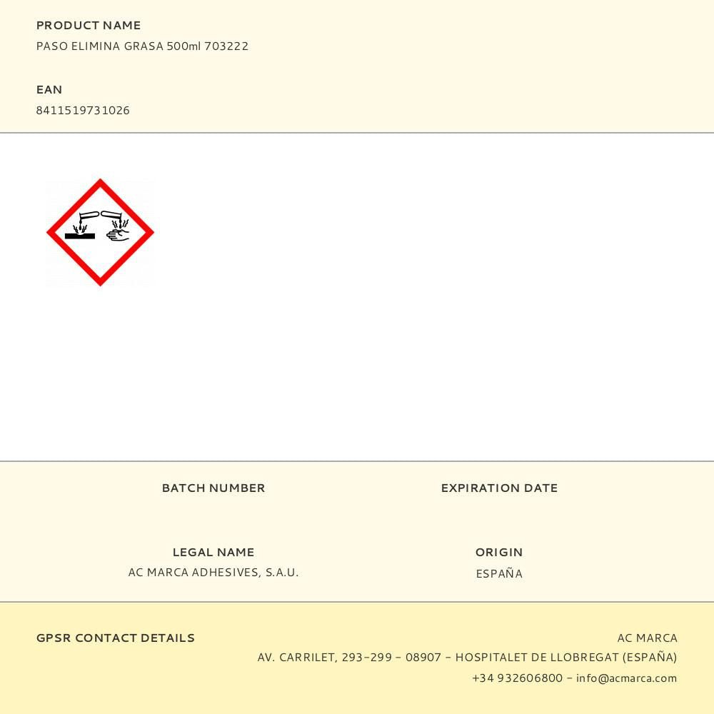 Paso elimina grasa 500ml 703222