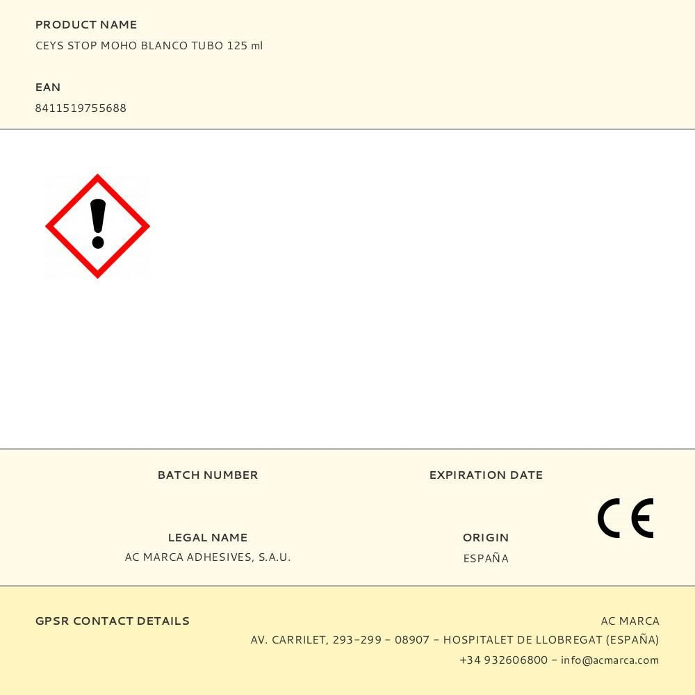 Silicona stop moho x5 baños y cocinas blanco 125 ml