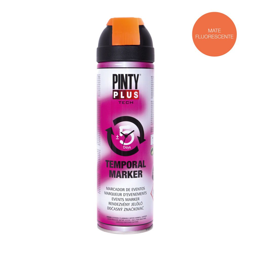 Pintura temporal en spray tech marcador eventos 650 cc naranja t143