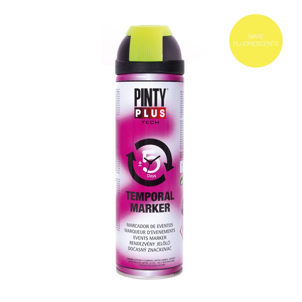 Pintura temporal en spray tech marcador eventos 650 cc amarillo t146