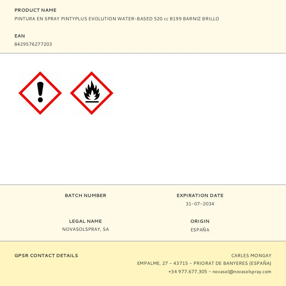 Spray barniz evolution water-based 520 cc brillo b199