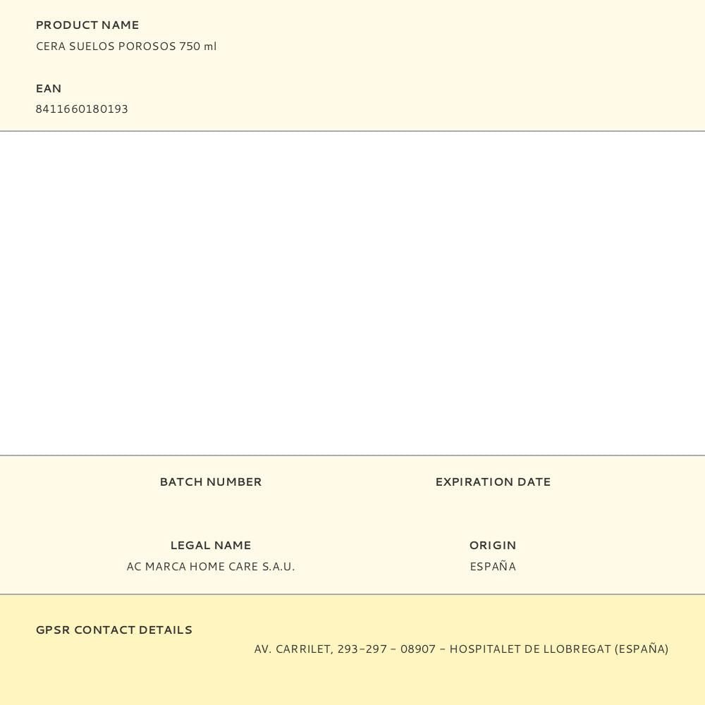 Cera suelos porosos 750 ml