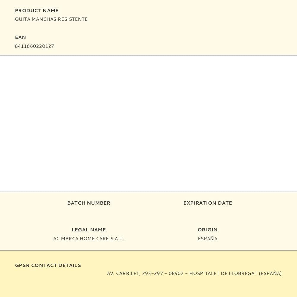 Quita manchas resistente, 150 ml