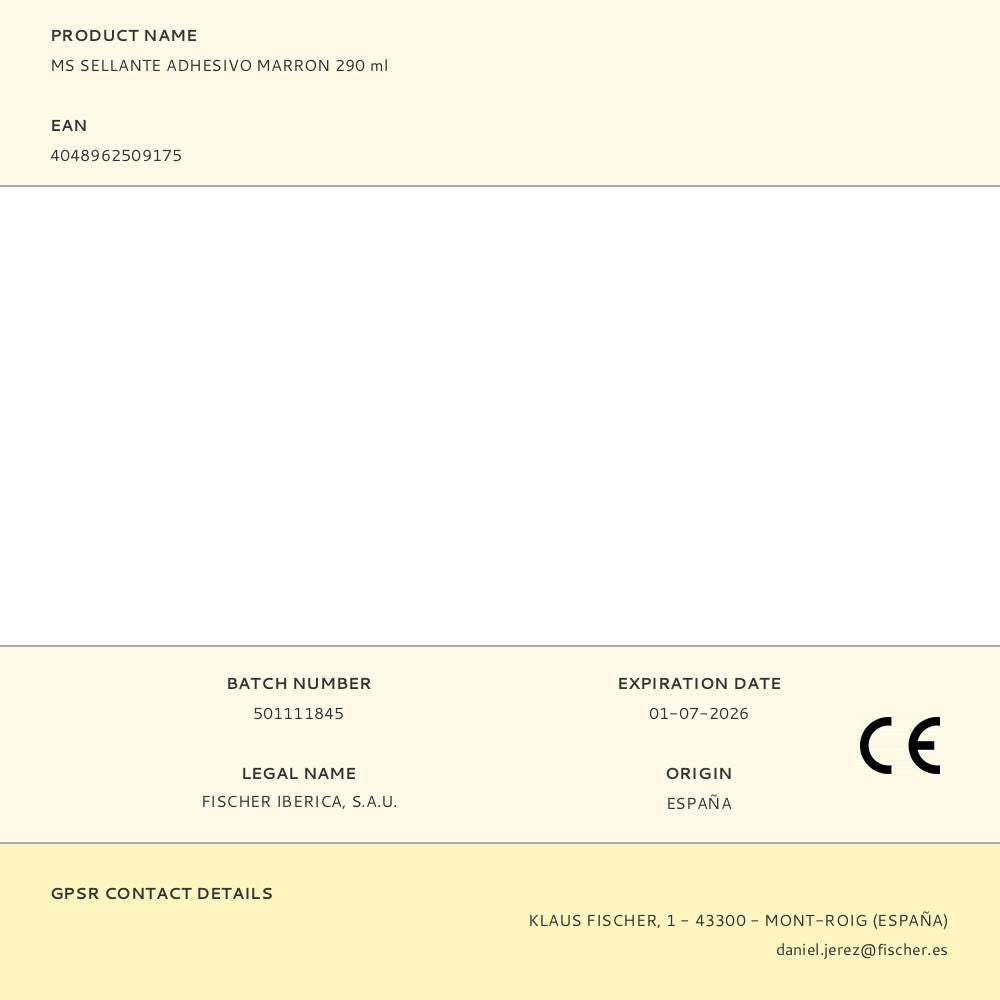 Ms sellante adhesivo marron 290 ml