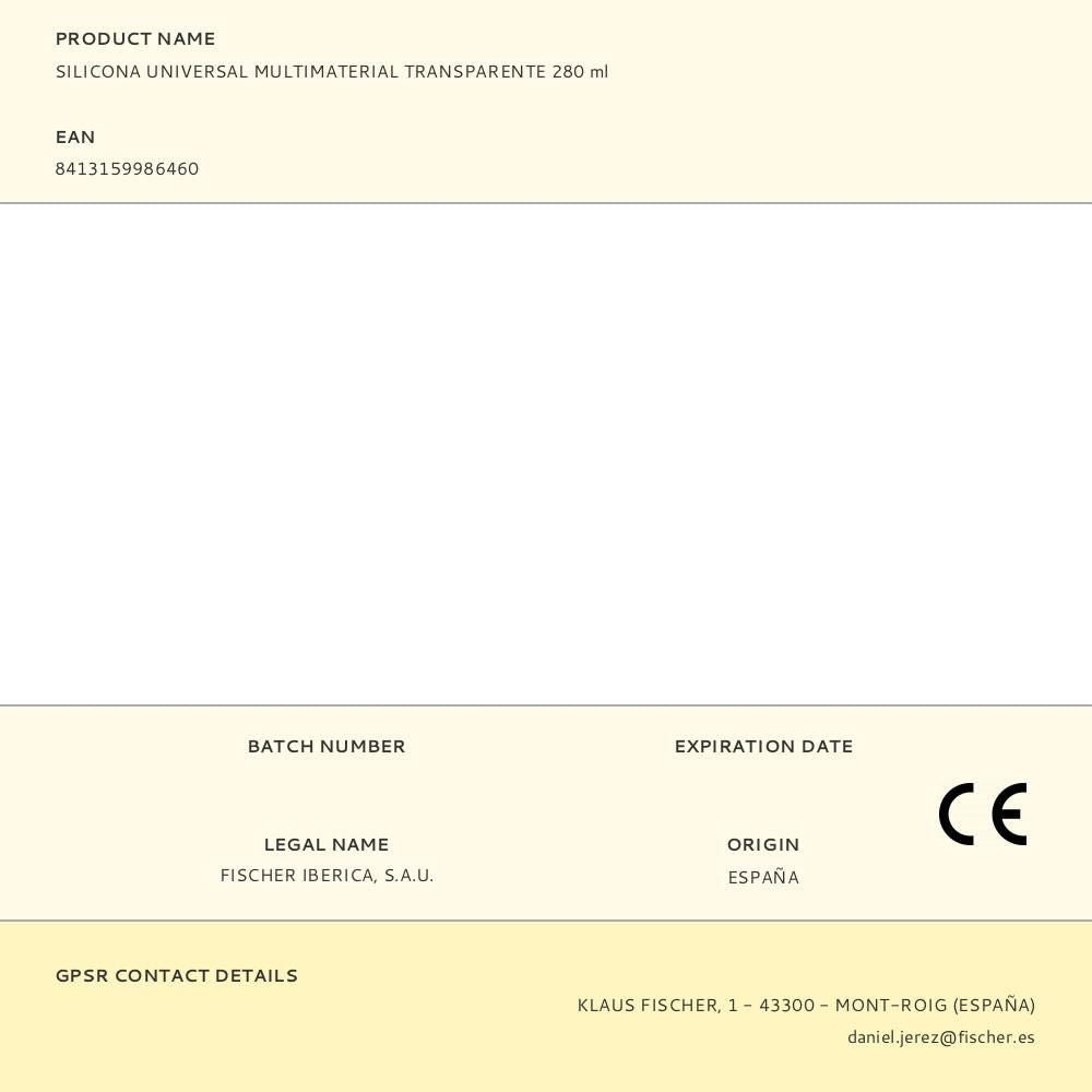 Silicona universal multimaterial transparente 280 ml