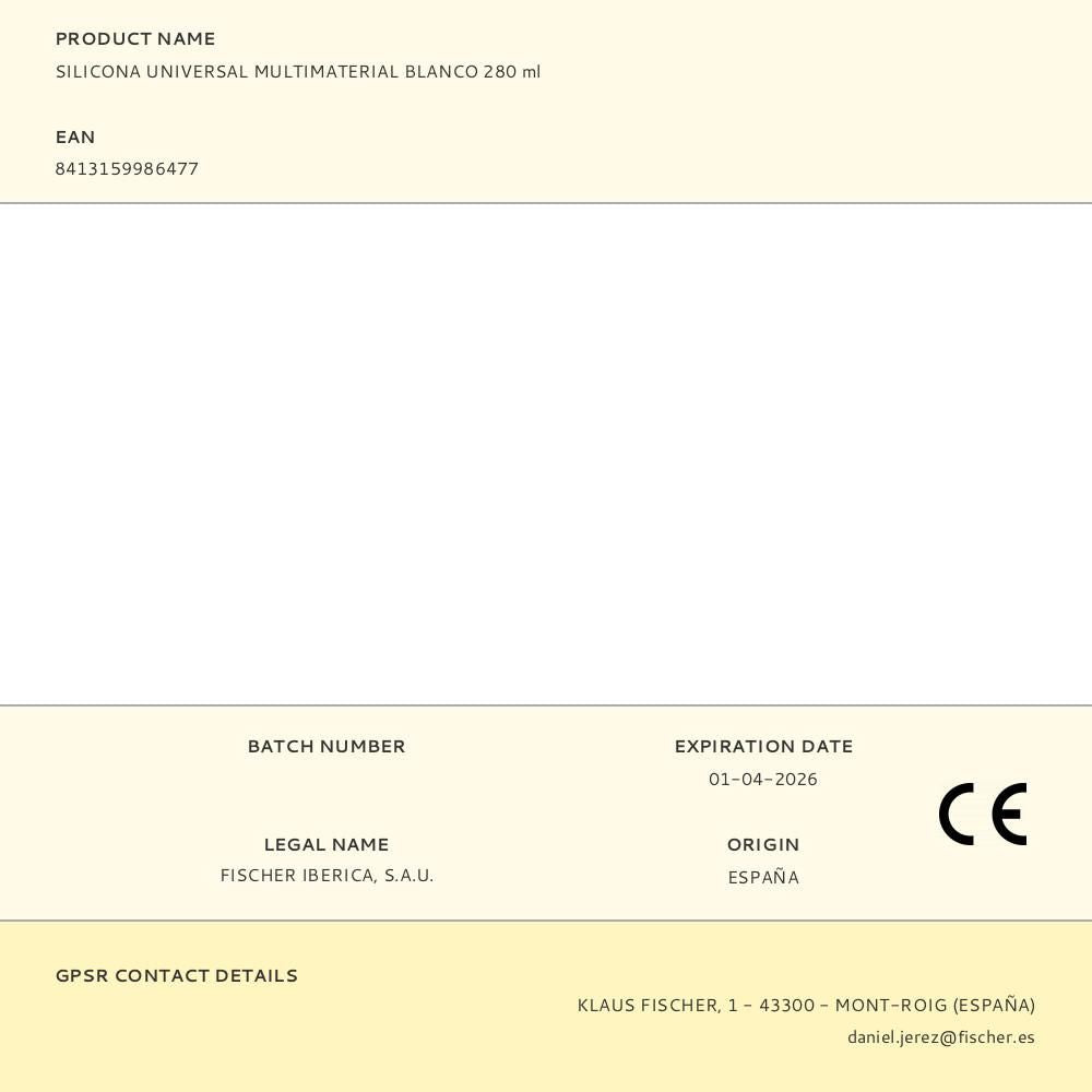 Silicona universal multimaterial blanco 280 ml