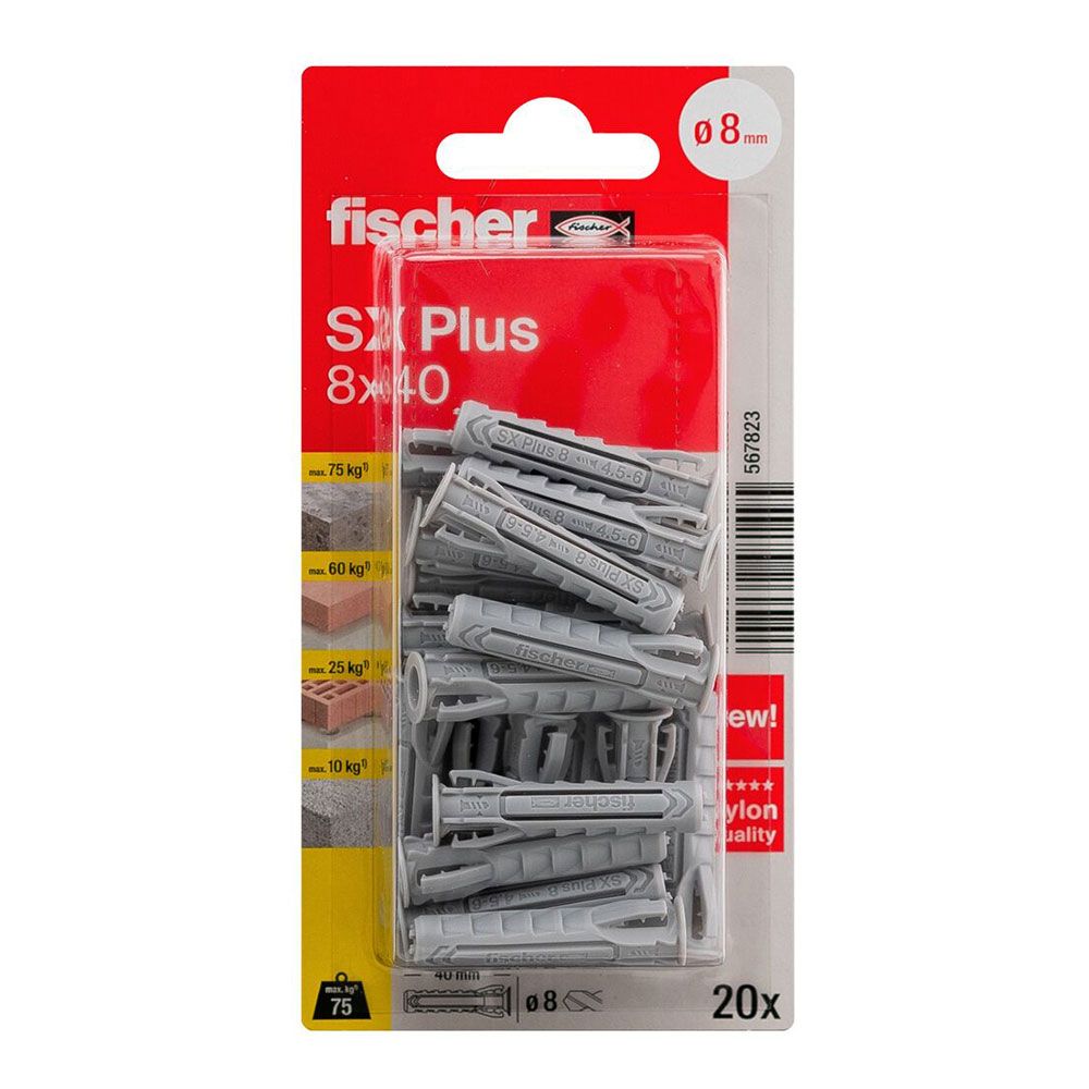 Taco sx plus ø8 x 40 mm, blister 20 uds