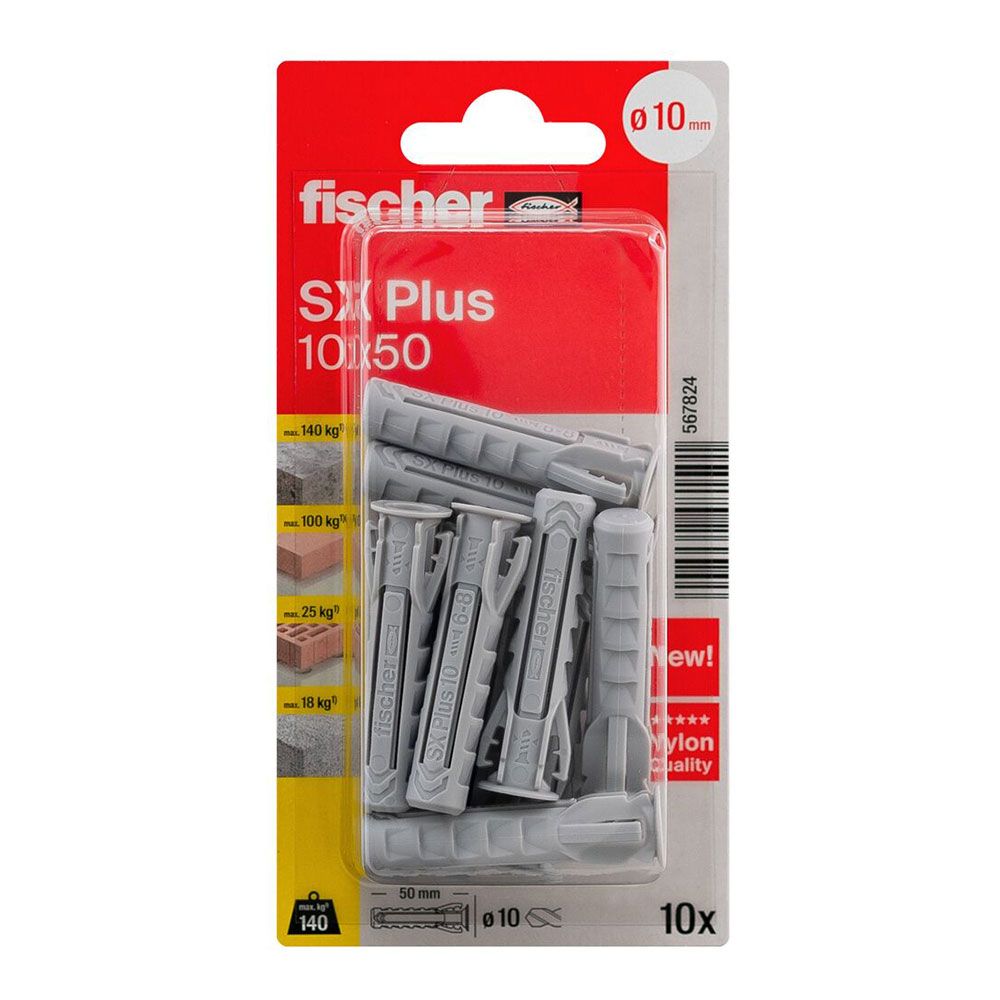 Taco sx plus ø10 x 50 mm, blister 10 uds