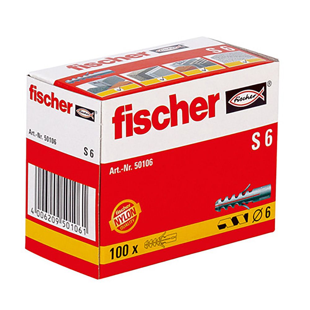 Taco de expansion s-6 mm, caja 100 uds