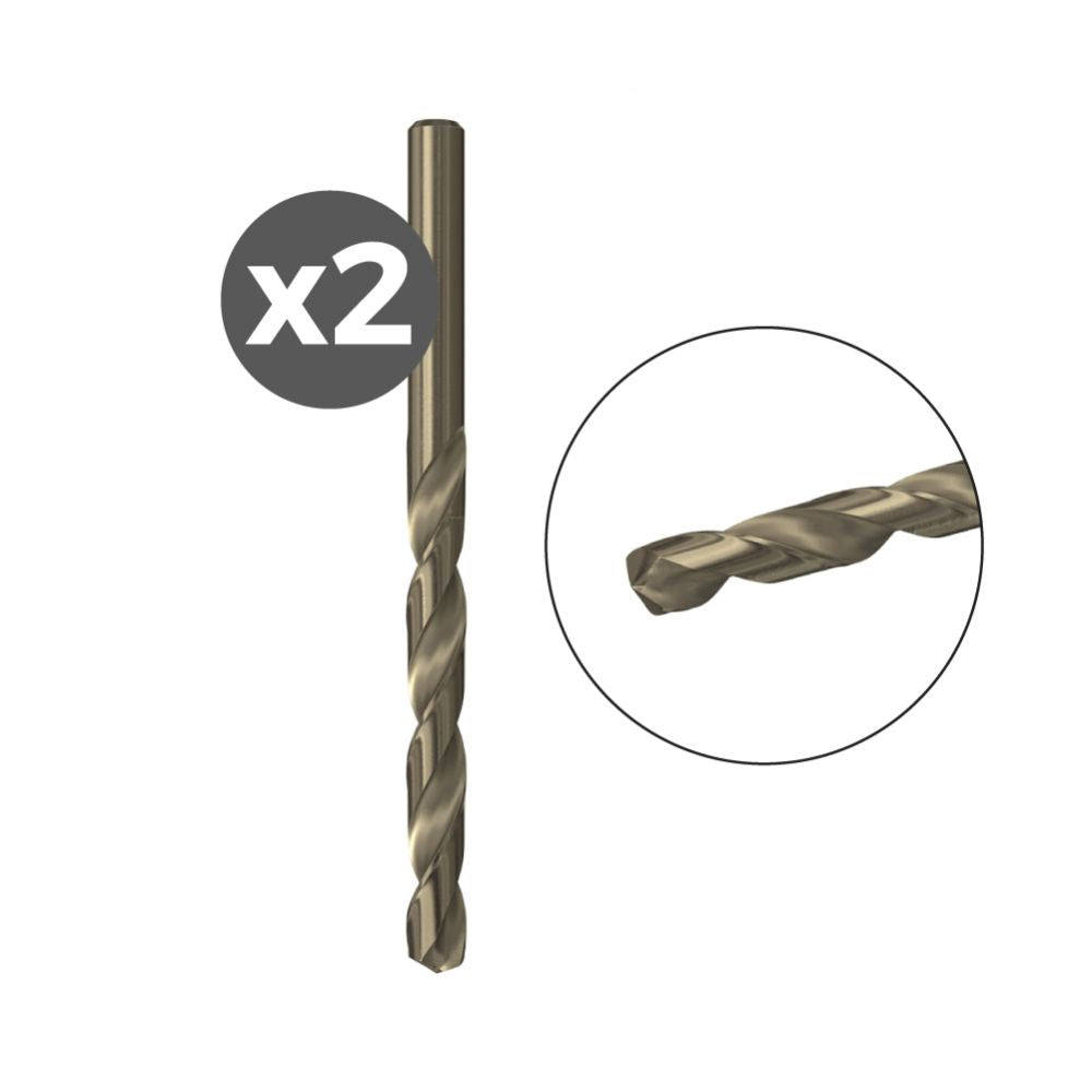 Broca para metal hss-co, ø2,50 x 30/57 mm, 2 uds