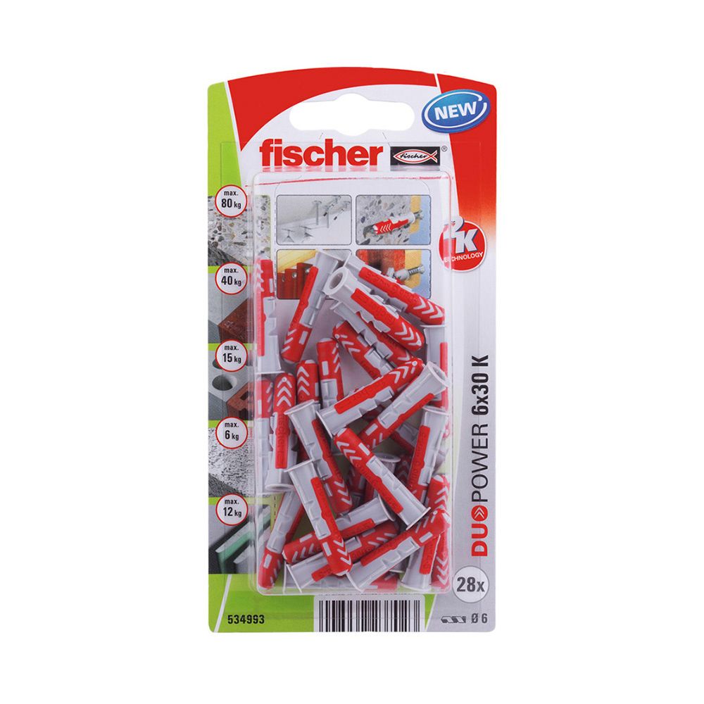 Taco duopower ø6 x 30 mm, blister 28 uds