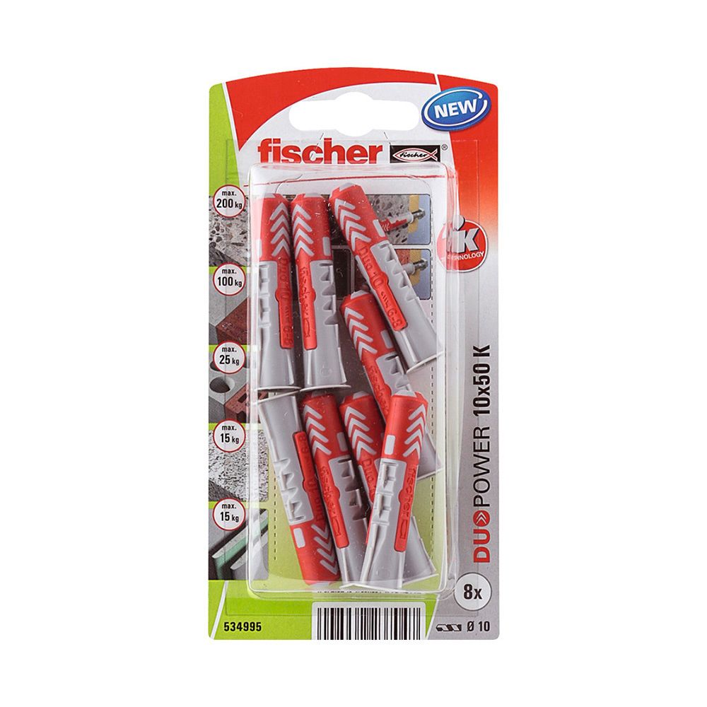 Taco duopower ø10 x 50 mm, blister 8 uds