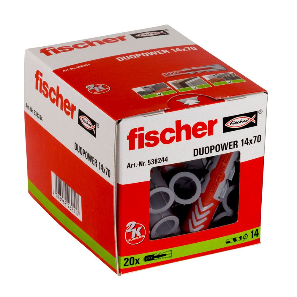 Taco duopower ø14 x 70 mm, caja 20 uds