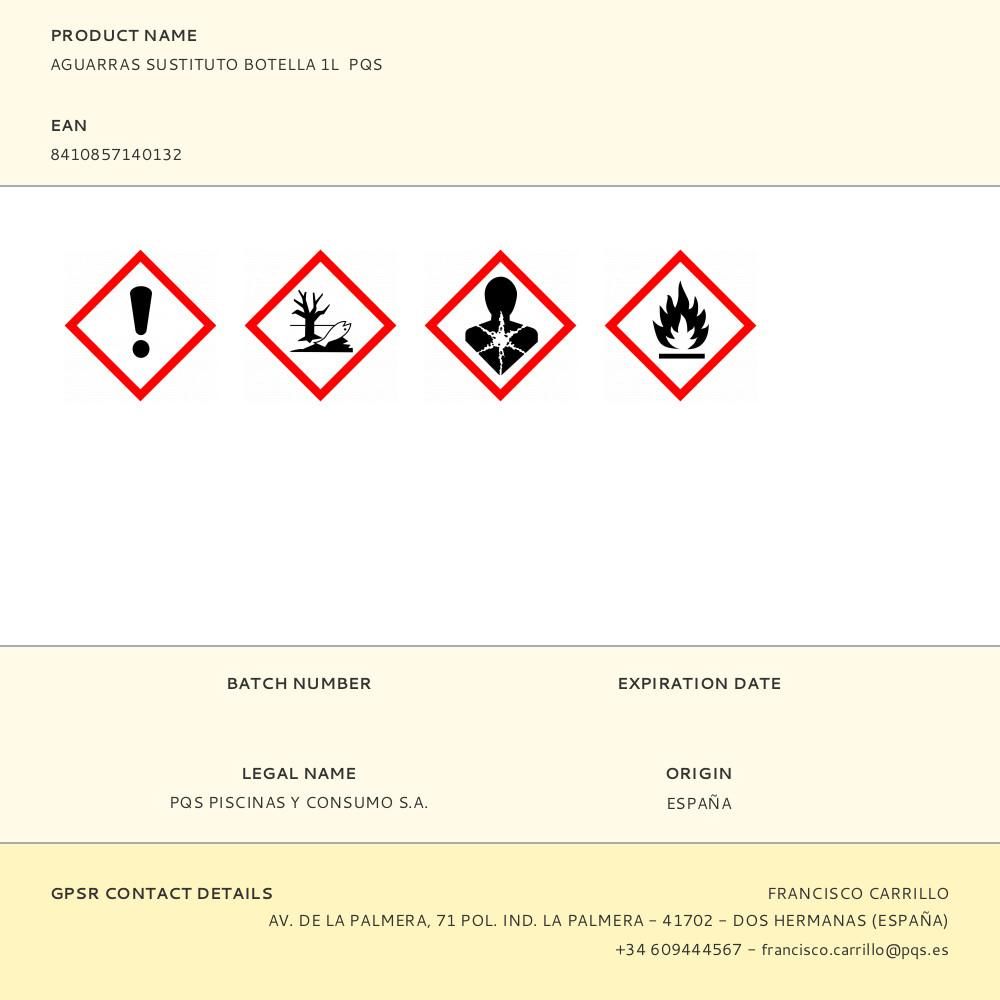 Aguarras sustituto botella 1l pqs