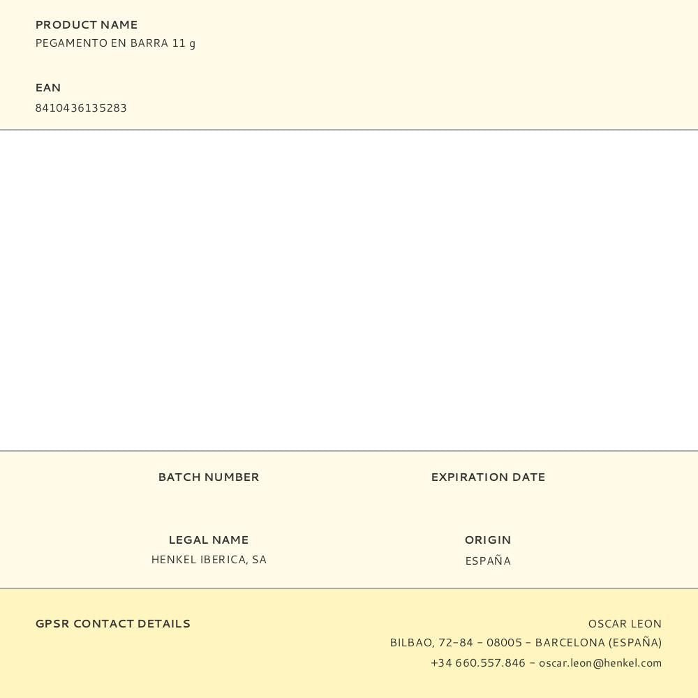 Pegamento en barra 11 g