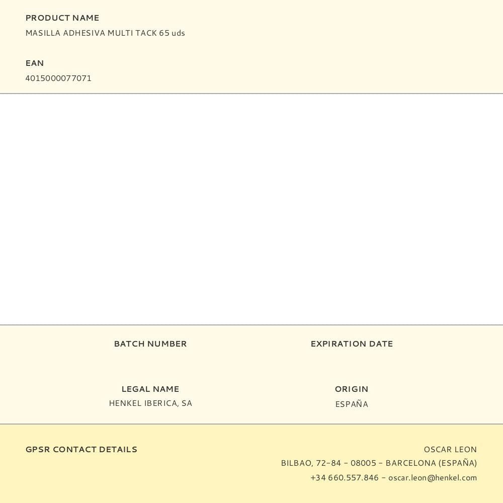 Masilla adhesiva multi tack 65 uds