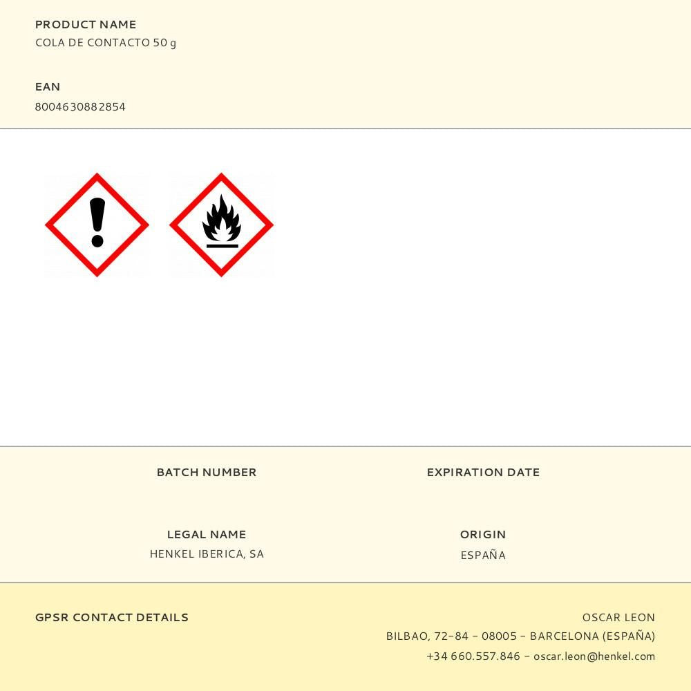 Cola de contacto transparente 50 g