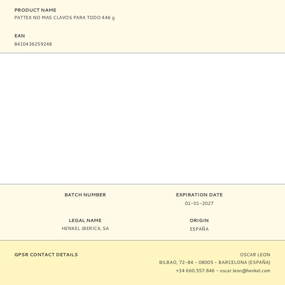 Pattex no mas clavos para todo 446 g