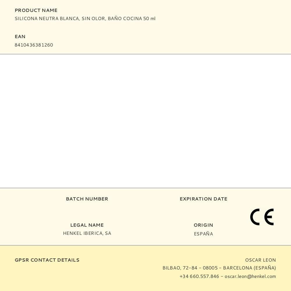 Silicona neutra baños y cocinas blanco 50 ml