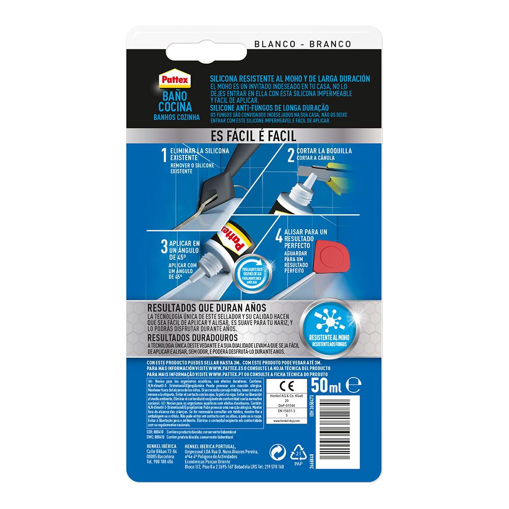 Silicona neutra baños y cocinas transparente 50 ml