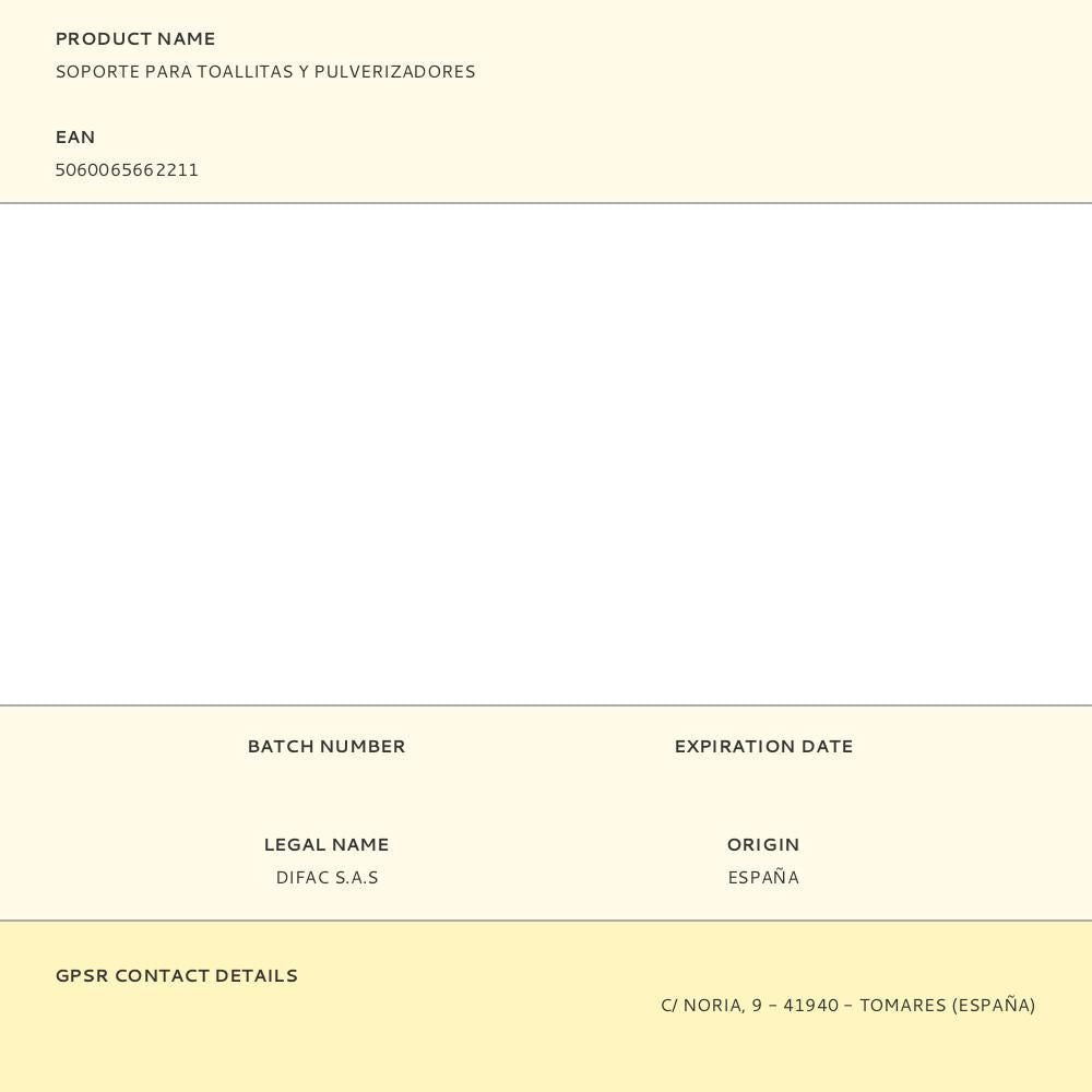 Soporte para toallitas y pulverizadores