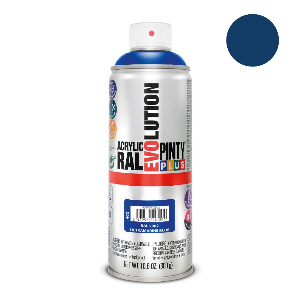 Pintura acrílica spray evolution 520 cc ral 5002 ultramarine blue 300 g