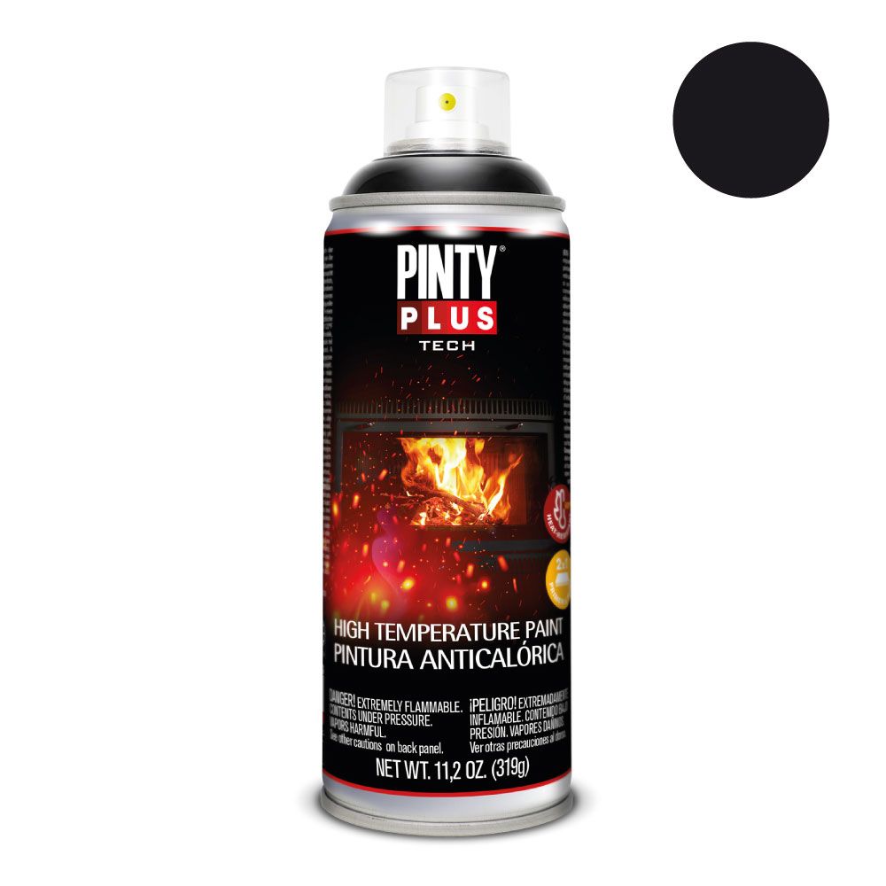 Pintura en spray tech 520 cc anticalórica a104 negro