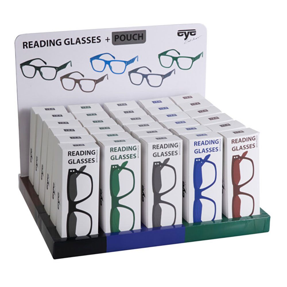 Gafas de lectura con funda, modelos variados. expositor de 30 uds