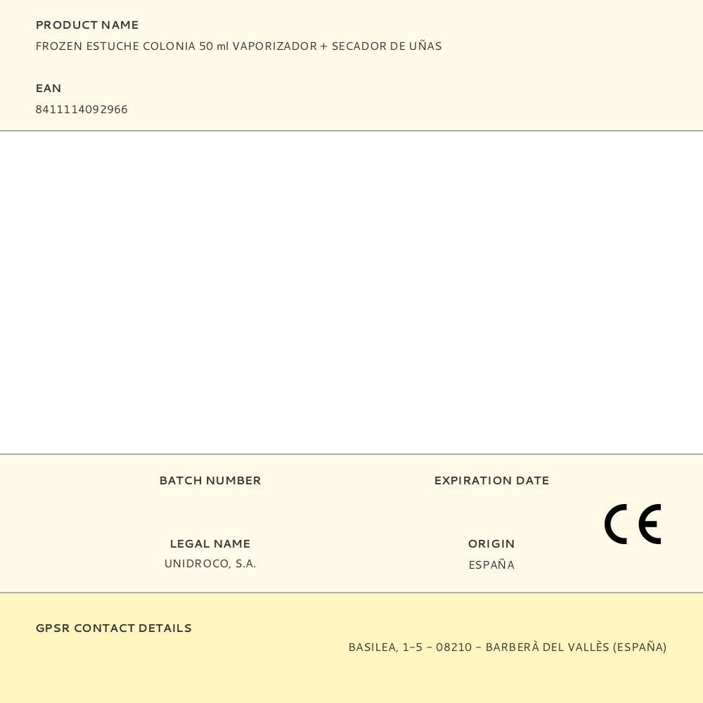 Frozen estuche colonia 50 ml vaporizador + esmalte, decoración y secador de uñas