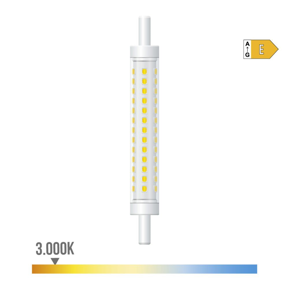 Bombilla lineal led 118 mm, r7s, 8 w, 900 lm, 3000 k luz cálida, regulable, ø15 x 118 mm