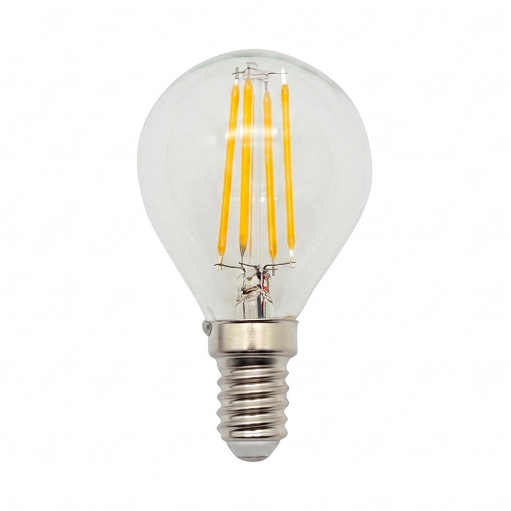 Bombilla esférica filamento led g45, e14, 4 w, 300 lm, 2000 k luz cálida, ø45 x 77 mm