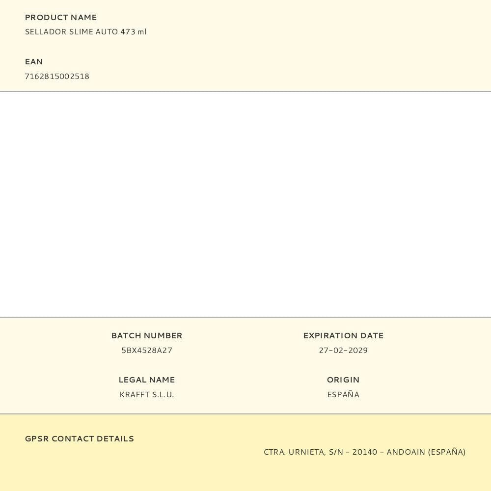 Sellador slime auto 473 ml