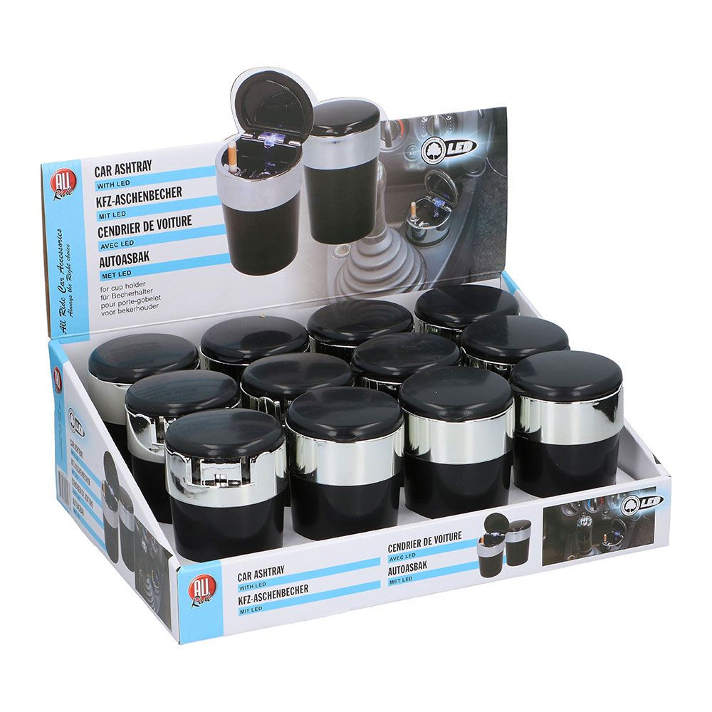 Cenicero con led para coche - ø8 x 12,5 cm
