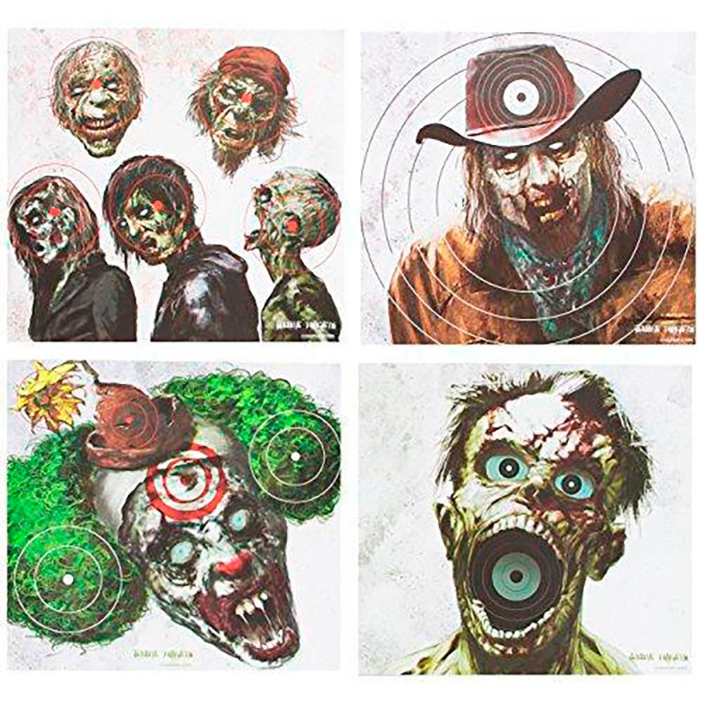 Dianas de papel temática zombis, 24,76 x 22,86 cm, 20 uds