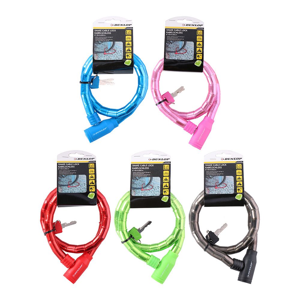 Candado de cable, antirrobo, colores surtidos, ø18 mm x 65 cm