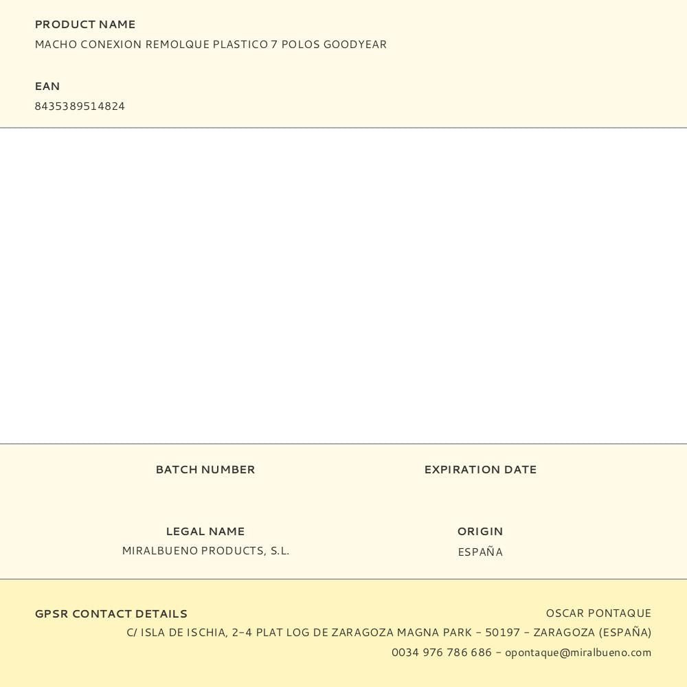 Macho conexion remolque plastico 7 polos goodyear