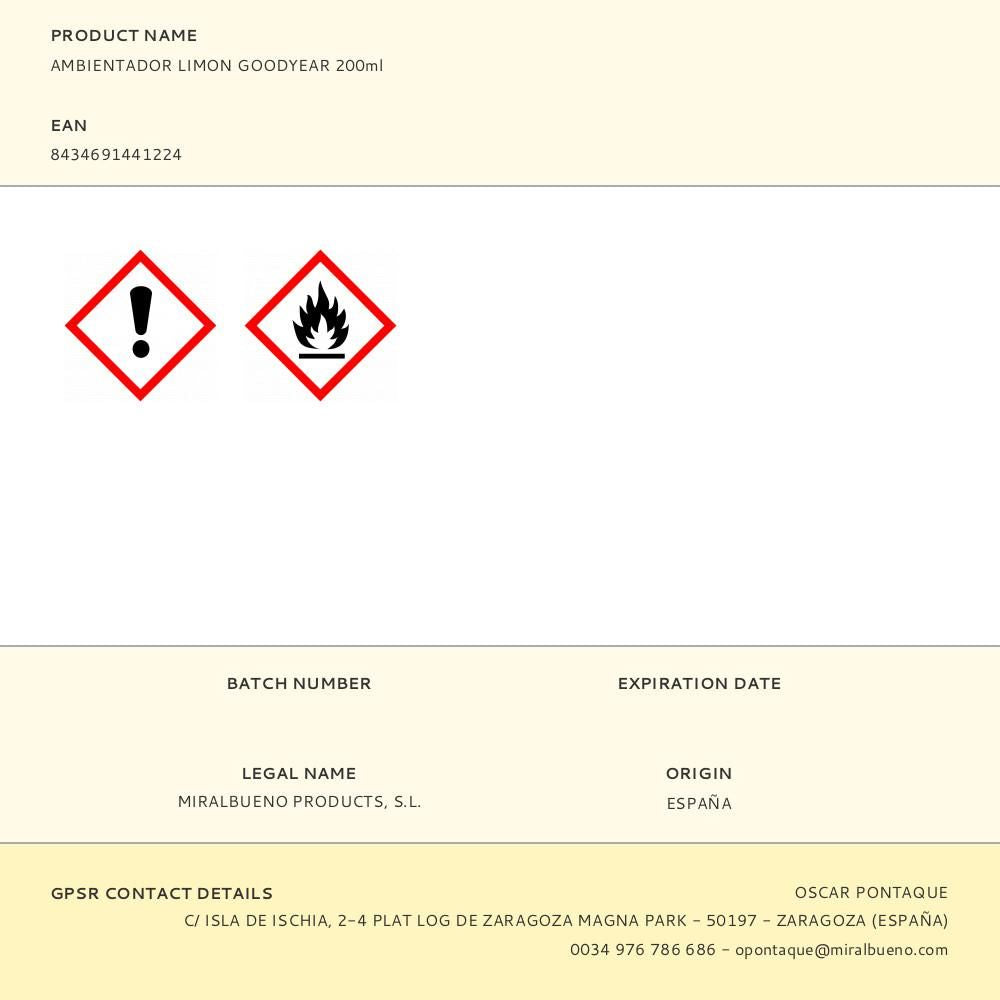 Ambientador limon goodyear 200ml